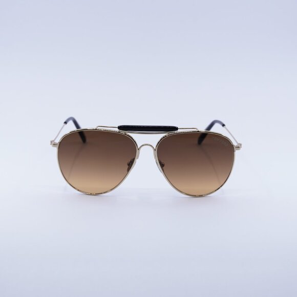 Tom Ford FT0995 32E Raphael Sunglasses Gold Aviator Frame, Brown Gradient Lenses - Picture 2 of 10
